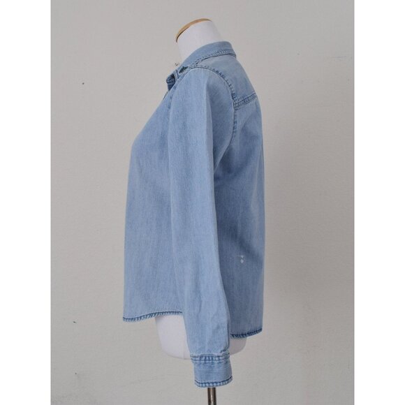 Worrrn Vintage 90s Embroidered Denim Shirt size S - Picture 2 of 10